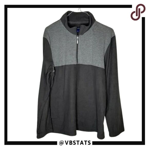 Tommy Bahama XL 1/4 Zip Long Sleeve Fleece Top in Graphite/Gray - Picture 1 of 8